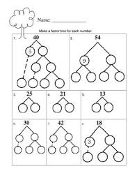 Factor Trees Freebie Factor Trees Factors Multiples