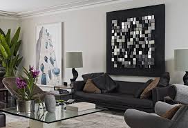 living room decorating black leather