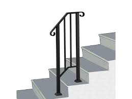 It has 5 1/4 x 2 1/2 brackets at the top and bottom which add stability and strength. Neweggbusiness Iron Step Handrail Stair Railing For 1 2 Step Handrail Outdoor Deck Hand Rail