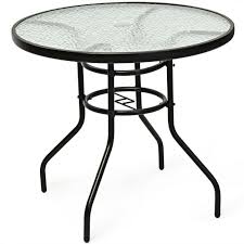 80cm Garden Dining Table With Tempered