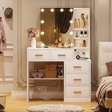 modern makeup vanity desk with sliding