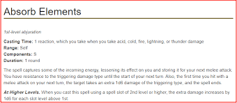 The 5e damage types are designed to give players and dms alike a wide suite of options. Absorb Elements 5e How Much Damage The Absorb Elements Is