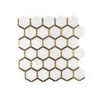 Karats White Honeycomb 10.625-inch x 11.125-inch x 8mm Natural Stone/Metal Mosaic Floor and Wall Tile  Jeffrey Court
