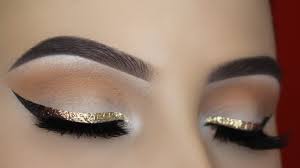 gold glitter ombre liner makeup