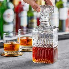 Acopa 37 Oz Cut Glass Whiskey Decanter