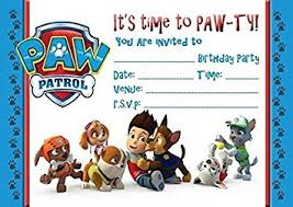 Paw Patrol Childrens Birthday Party Invites Invitations X 20 Pack