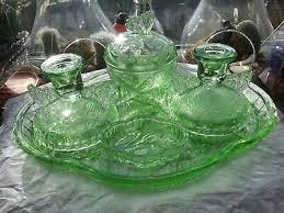 Vintage Sowerby Erfly Green Glass