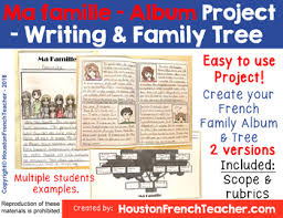 Ma Famille French Family Project Writing Presentation Family Tree Rubric