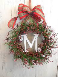 christmas wreath with monogram letter