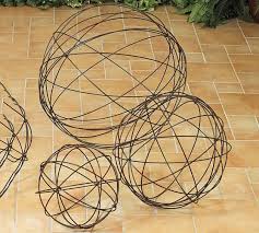 wire garden spheres set of 3