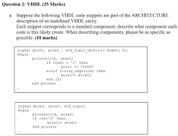 Solved About Digital Logic System Design Write Vhdl Code