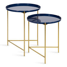 Add style to your home, with pieces that add to your decor while providing hidden storage. Kate And Laurel Ulani Modern Nesting Side Table Set Of 2 Navy Blue And Gold Sophisticated Glam End Tables For Storage And Display Walmart Com Walmart Com