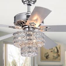 5 blade silver chandelier ceiling fan