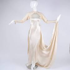 Check out our satin wedding dress selection for the very best in unique or custom, handmade pieces from our dresses shops. Wedding Gown Vintage Dress In Champagne Silk Satin With Lace And Train 1930s At 1stdibs