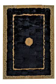 black and gold plush rug
