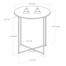 round side end table with metal legs