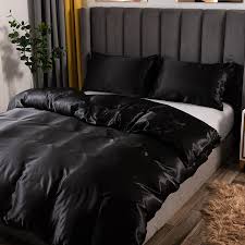 black satin silk comforter bed