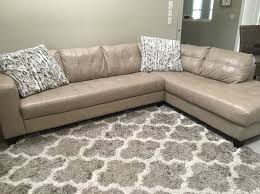 grey beige greige leather sectional