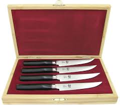 shun elite 4 piece steak knife box set