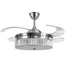 Rs Lighting Crystal Ceiling Fans With Lights And Remote Retractable 4 Acrylic Blades Invisible Ceiling Fan Mo Ceiling Fan Chandelier Fan Decoration Ceiling Fan