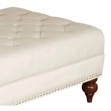 Hydeline Aliso White Leather Ottoman