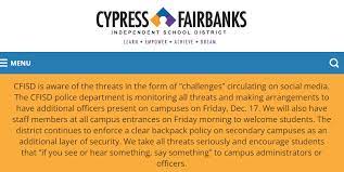 cy fair enforcing clear backpack policy