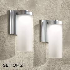 silver led outdoor wall lights