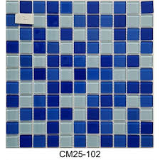 Aqua Blue Crystal Glass Mosaic Tile At