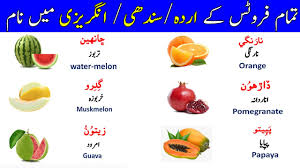 learn fruits names in sindhi english