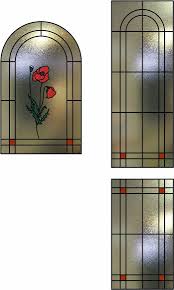 Stained Glass Poppy Door Side Panels