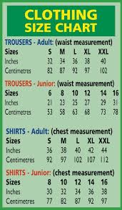 Cricket Gear Size Charts