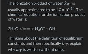 Ionization Of Water Kw