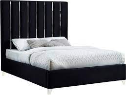 tall platform bed frame with headboard