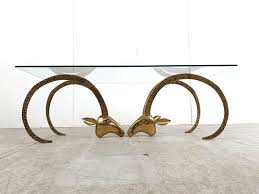 Vintage Brass Ibex Coffee Table 1970s