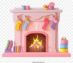 Festive Fireplace With Stockings And