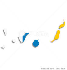 canary islands flag map on white