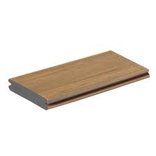 weathered teak grooved pvc deck board