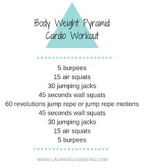 body weight cardio pyramid workout
