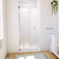 Dreamline Dl 6526qc 22 01 Aqua Q Fold 36 In D X 36 In W X 76 3 4 In H Frameless Bi Fold Shower Door In Chrome With Biscuit Acrylic Kit Silver