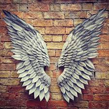 Greywash Metal Angel Wings The