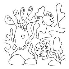 Underwater and fish themed printable activity coloring pages for kids contains 5 ready to print pages for home printer or coloring in procreate (or any other app that supports jpeg image import). Fototapete Colorings Underwater Inhabitants And Algae Coloring Book Jellyfish And Plants Doodle Of Marine Animals And Plants Isolated On A White Background Antistress Drawing For Adults Children Nadezhda Aksenova