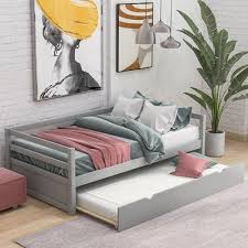 Grey Twin Size Daybed With Trundle