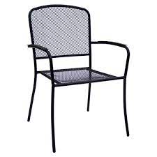 black metal mesh patio arm chair