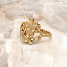 vine flower ring custom jewelry by