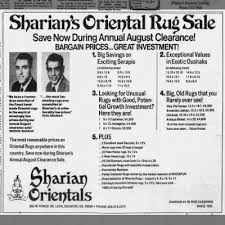 oriental rug ad featuring photos