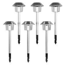 Solar Pathway Lights 17 Stainless Steel Outdoor Stake Lighting