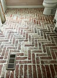 brick tile floor brick veneer bathroom