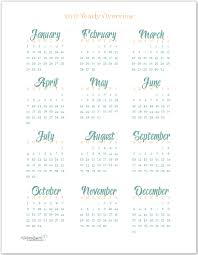 2017 Year At A Glance Calendars Home Management Calendar 2017