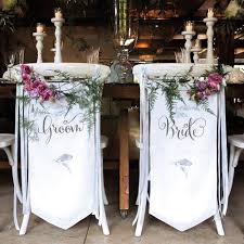decorative wedding chair signs
