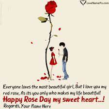cute couple happy rose day greetings